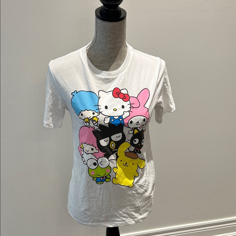 Old Navy White Tee with Multi-Color Hello Kitty & Friends Graphic